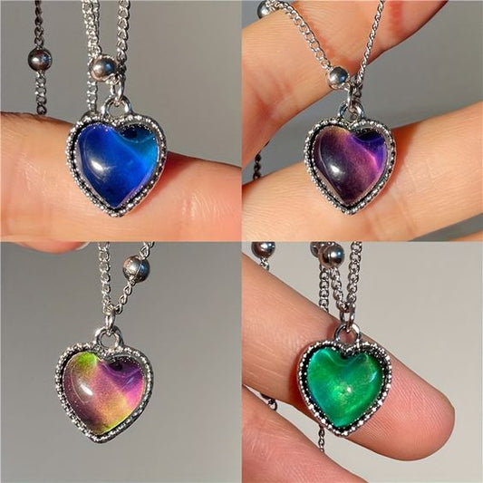 Collar Corazón Emociones + Caja de Regalo ❤️🌈✨
