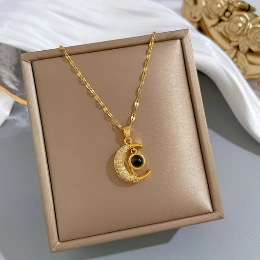 Collar Luna Te Amo en 100 Idiomas + Caja de Regalo 🌙❤️✨🎁