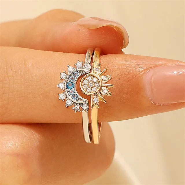 Combo Anillo + Pulsera Sol y Luna + Caja de Regalo ☀️🌙✨🎁