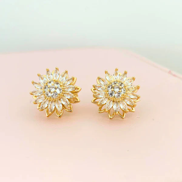 Aretes Girasol Giratorio + Caja de Regalo 🌻✨🎁