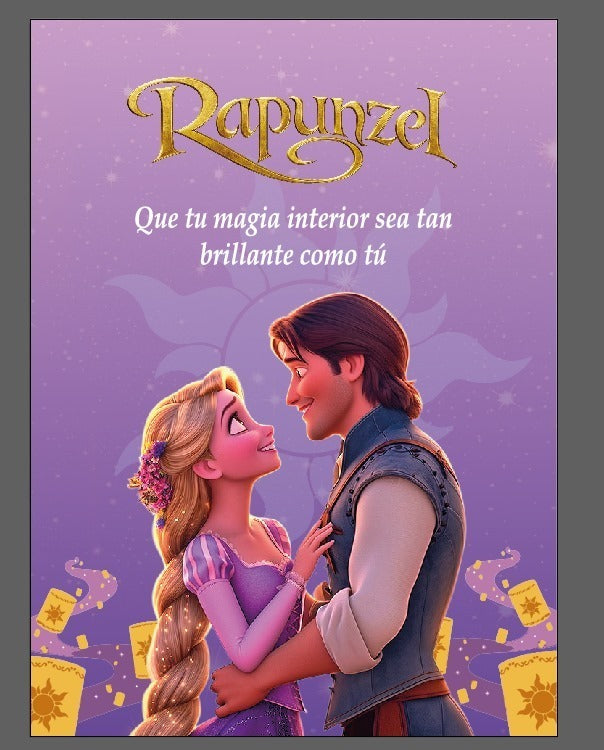 Anillo Princesa Rapunzel + Tarjeta + Caja de Regalo 👑💜✨🎁