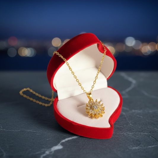 Collar Girasol Giratorio + Caja de Lujo 🌻✨🎁