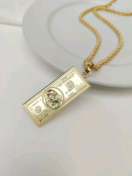 Collar Dólar Billete + Caja de Regalo 💵✨🎁
