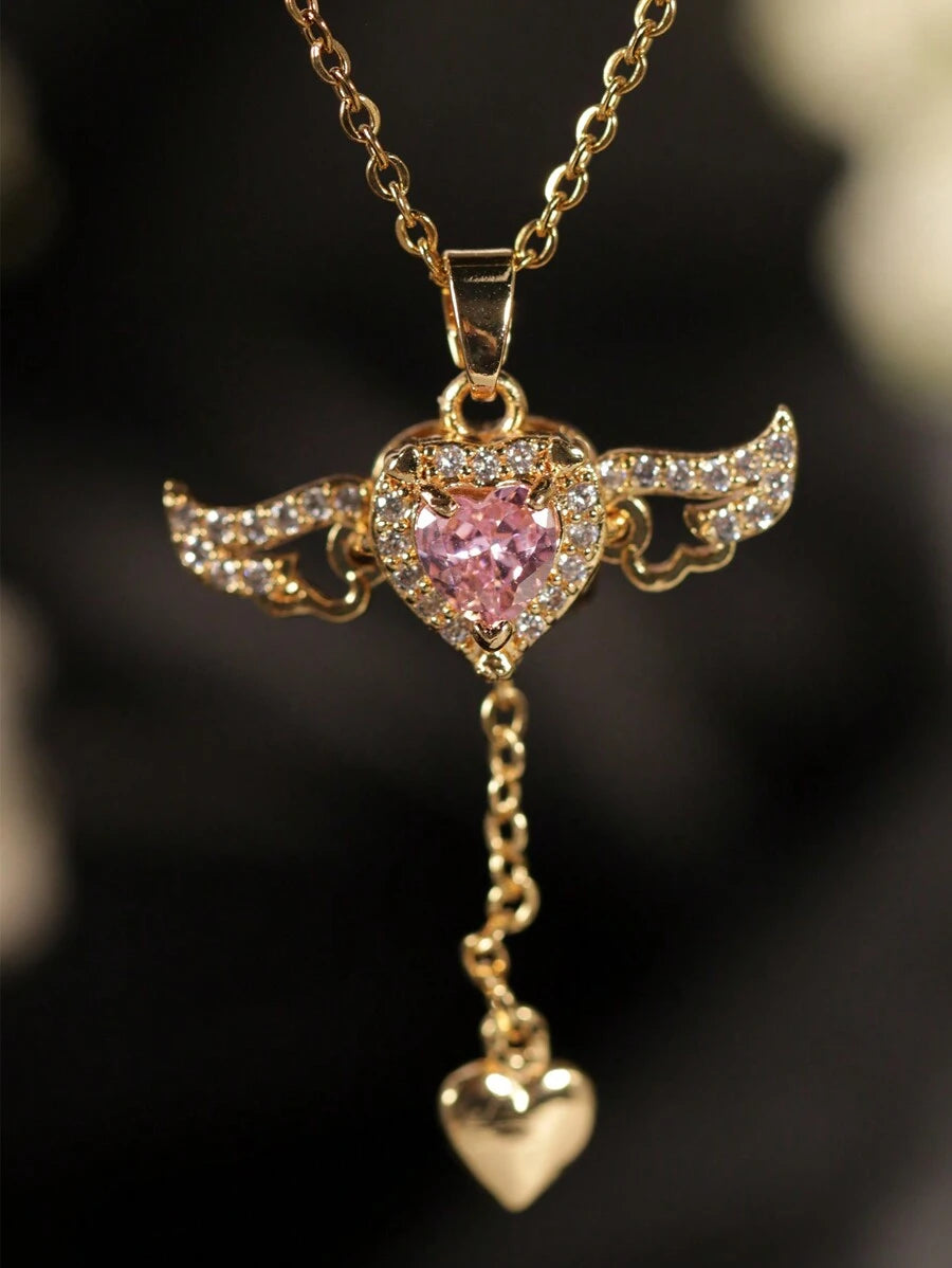 Collar Corazón y Alas + Caja de Regalo ❤️🕊️✨