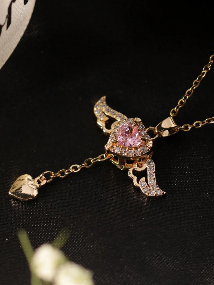 Collar Corazón y Alas + Caja de Regalo ❤️🕊️✨