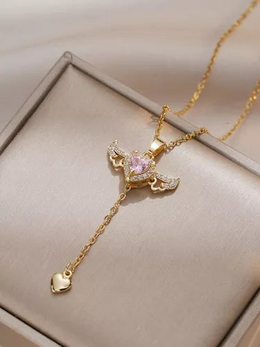 Collar Corazón y Alas + Caja de Regalo ❤️🕊️✨