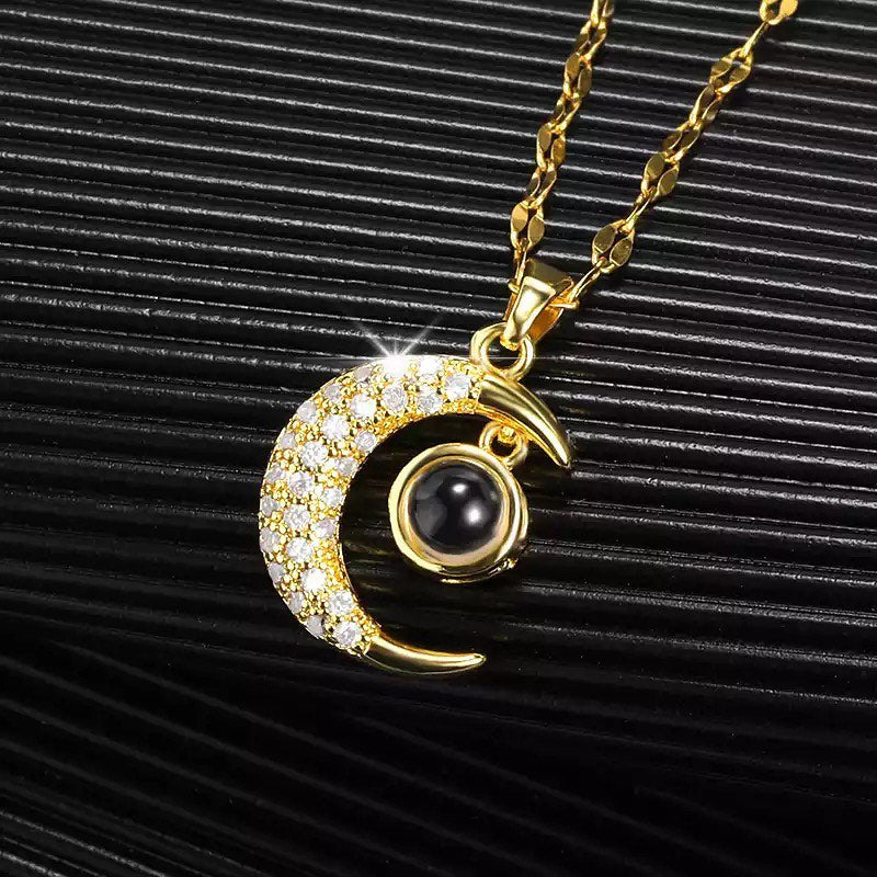 Collar Luna Te Amo en 100 Idiomas + Caja de Regalo 🌙❤️✨🎁
