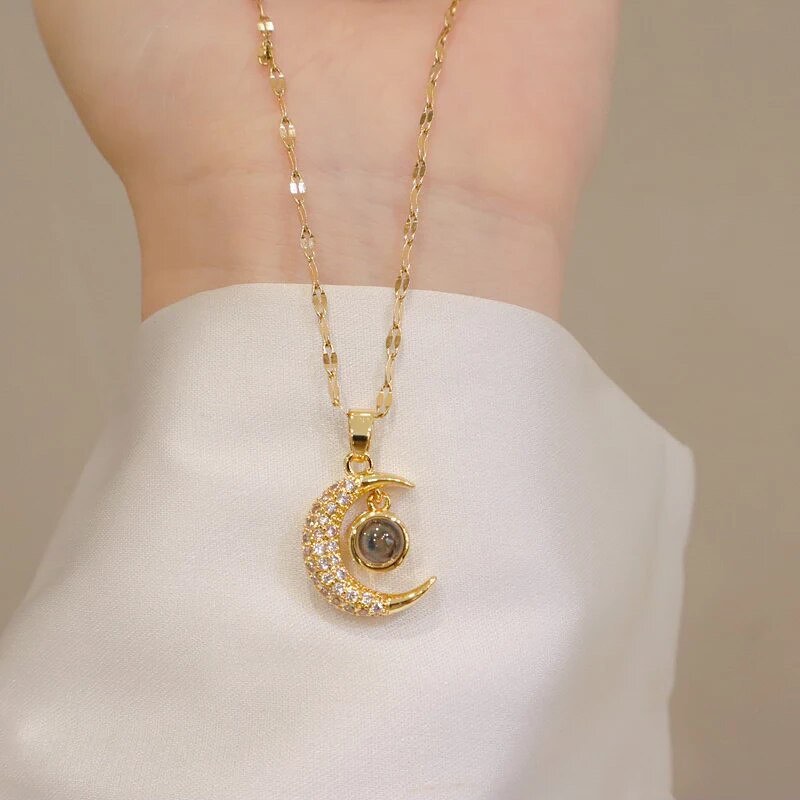 Collar Luna Te Amo en 100 Idiomas + Caja de Regalo 🌙❤️✨🎁