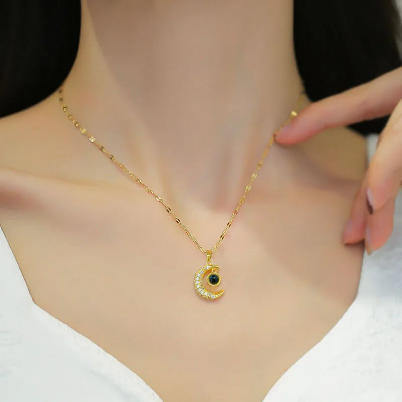 Collar Luna Te Amo en 100 Idiomas + Caja de Regalo 🌙❤️✨🎁