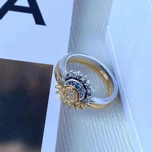 Anillo Dúo Sol y Luna + Caja de Regalo ☀️🌙✨