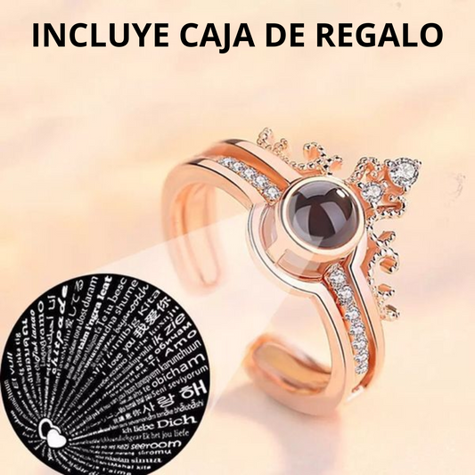 Anillo “Te Amo” en 100 Idiomas + Caja de Regalo 💍❤️✨