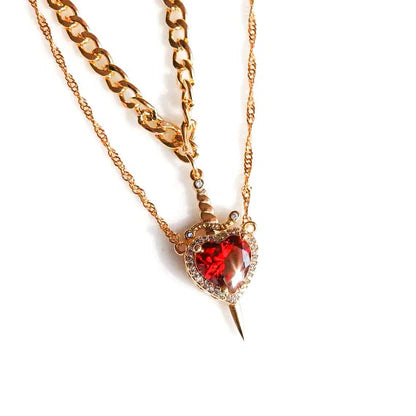 Collar Espada Corazón Pareja + Caja de Regalo ⚔️❤️✨
