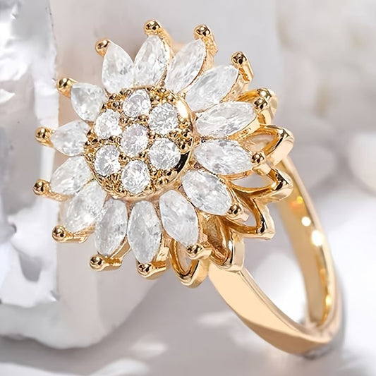 Anillo Girasol Giratorio + Caja de Regalo 🌻✨🎁