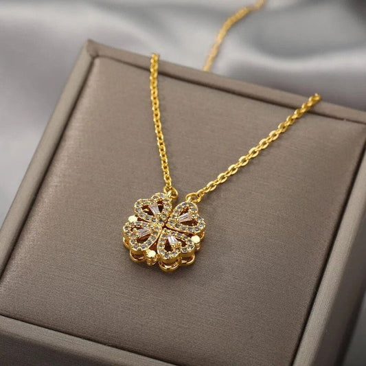 Collar Trébol Corazón Extensible + Caja de Regalo 🍀❤️✨