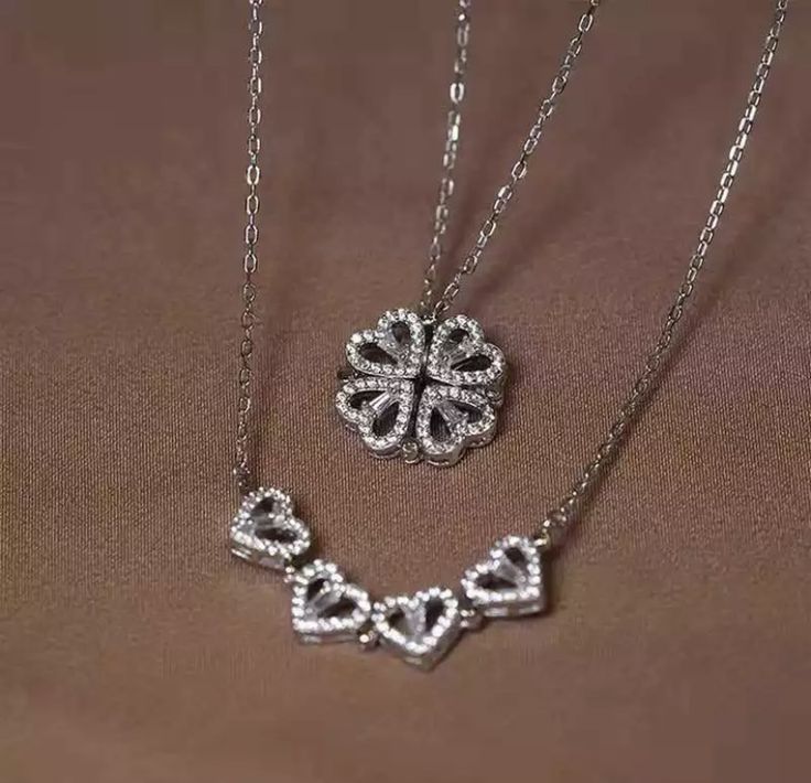 Collar Trébol Corazón + Caja de Lujo 1 Rosa 🍀❤️🌹✨🎁