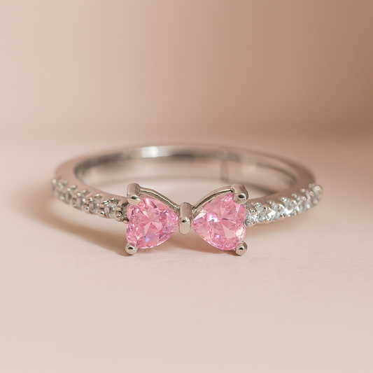 Anillo Lazo Moñito de Amor + Caja de Regalo 🎀❤️✨🎁