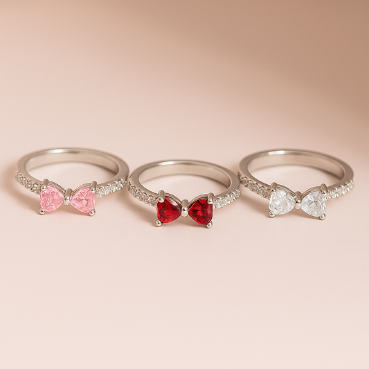 Anillo Lazo Moñito de Amor + Caja de Regalo 🎀❤️✨🎁