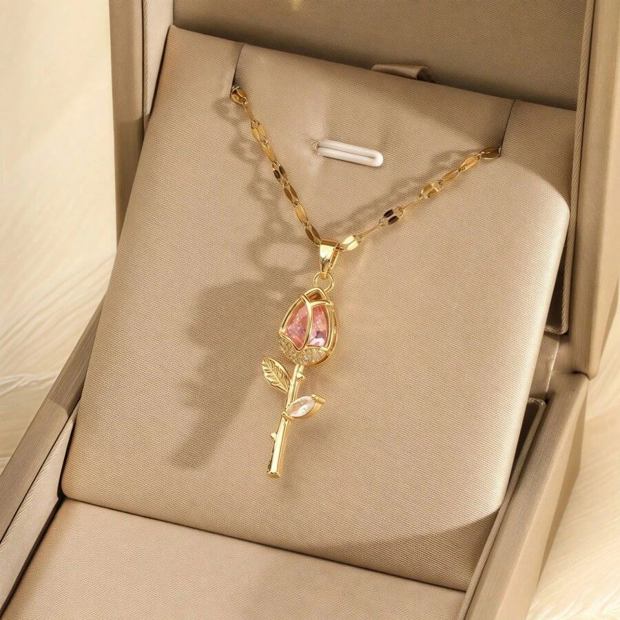 Collar Flor Tulipán + Caja de Regalo 🌷🌈✨🎁