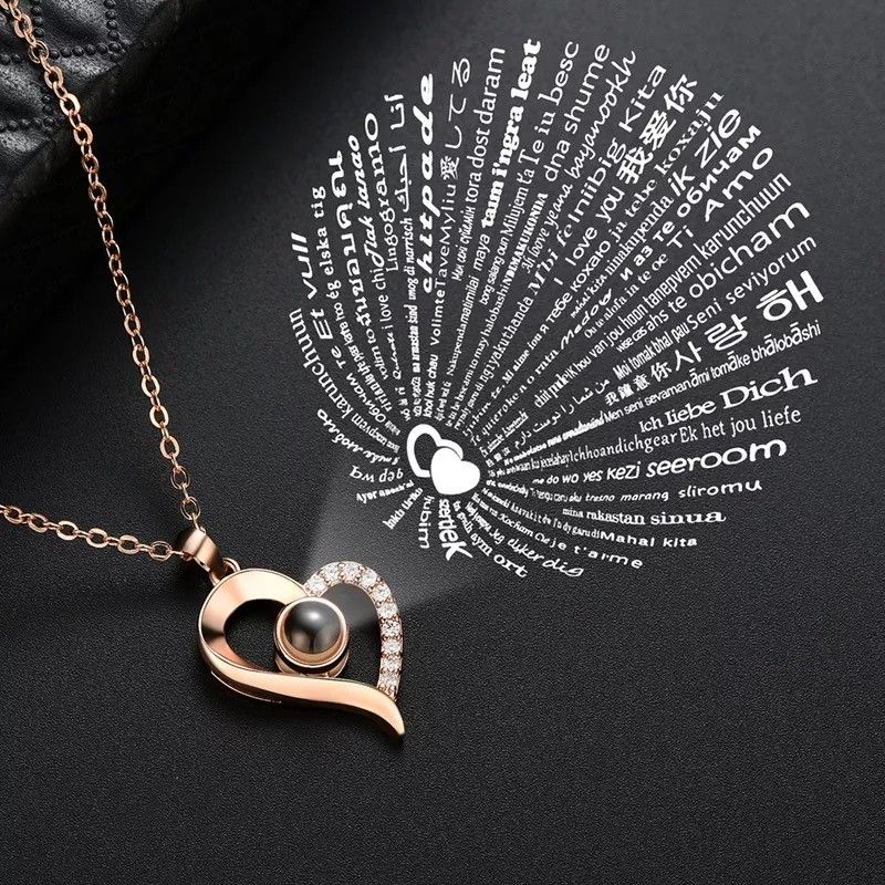 Collar “Te Amo” en 100 Idiomas + Caja de Regalo ❤️✨