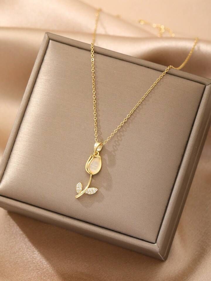 Collar Flor Tulipán + Caja de Regalo 🌷🌈✨🎁