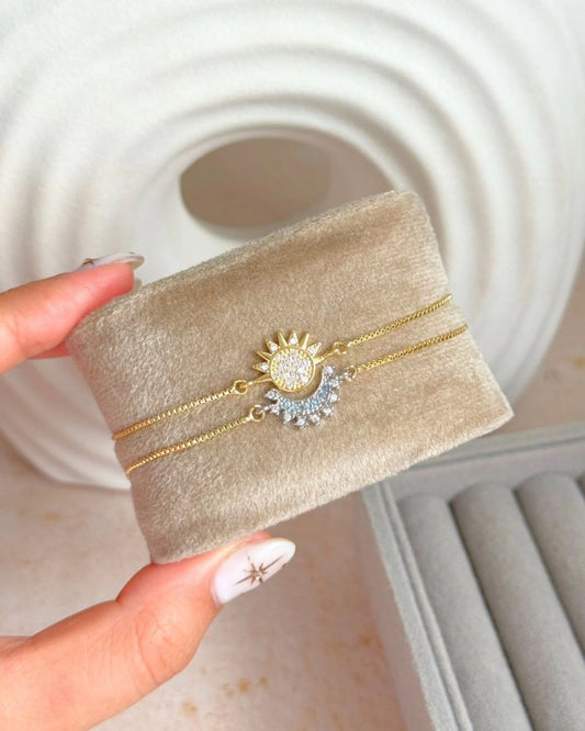 Pulsera Dúo Sol y Luna + Caja de Regalo ☀️🌙✨