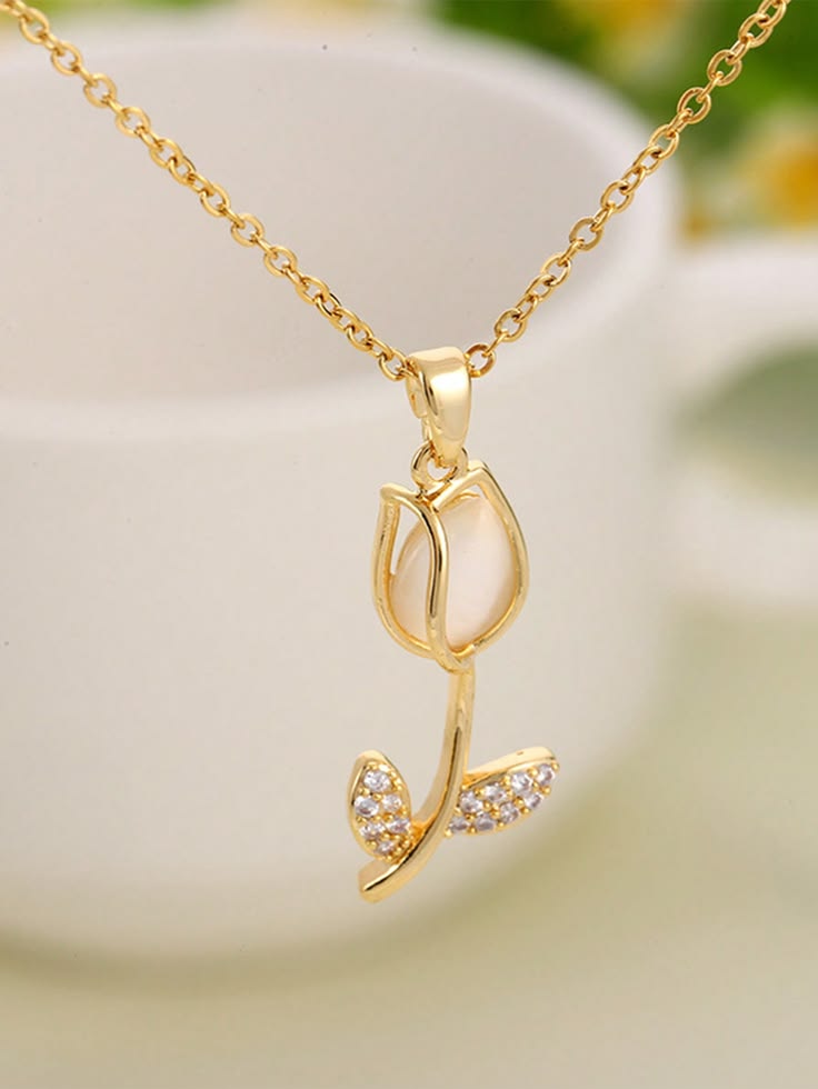 Collar Flor Tulipán + Caja de Regalo 🌷🌈✨🎁