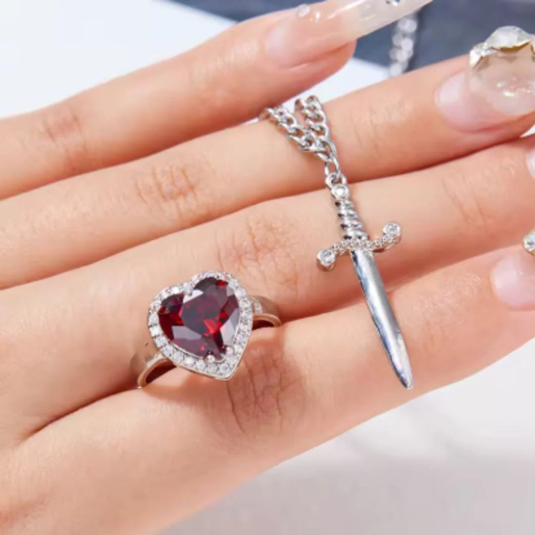Pulsera + Anillo Espada Corazón + Caja de Regalo ⚔️❤️✨